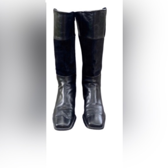 Stuart Weitzman Black Leather & Suede Riding Boots Size 6 - Picture 10 of 10